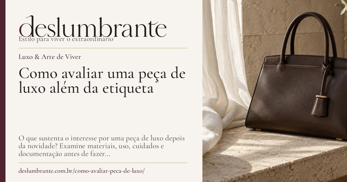 Capa para compartilhar: Como avaliar uma peça de luxo além da etiqueta